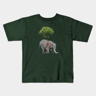 Tree Elephant Collage Kids T-Shirt